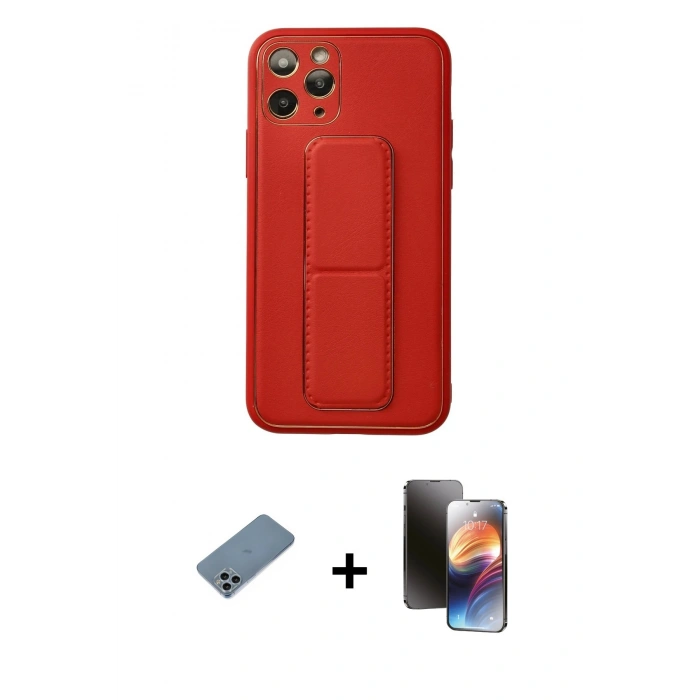 MARSİLYAN™- iPhone 11 Pro Kılıf Akış Doku - Siyah 3D Antistatik Mat Seramik Nano Ekran Koruyucu + Shine Kamera Lens Koruma Cam - SABE