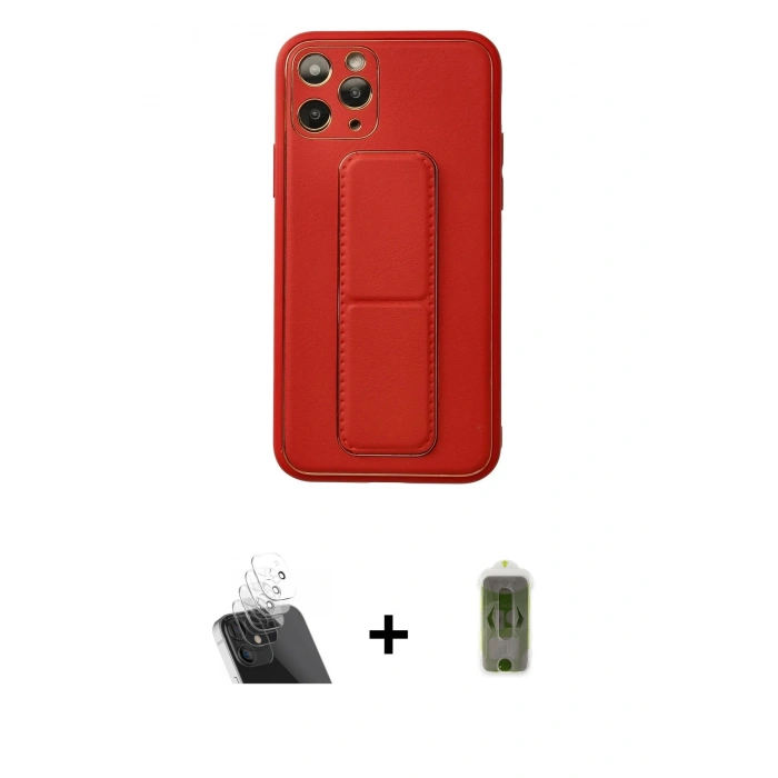 MARSİLYAN™- iPhone 11 Pro Kılıf Akış Doku - Siyah Joko Magic 5D Hayalet Cam + Kamera Lens Koruma Cam - SF