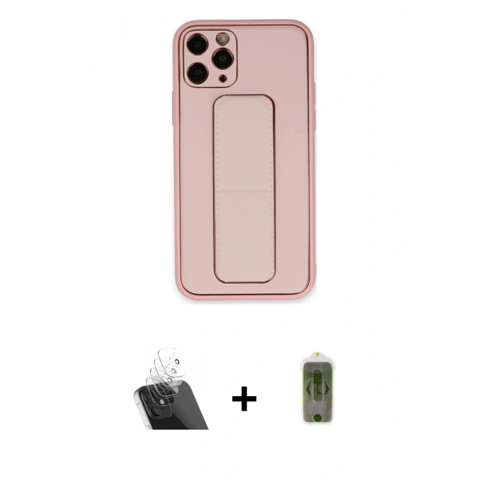 MARSİLYAN™- iPhone 11 Pro Kılıf Akış Doku - Siyah Joko Magic 5D Hayalet Cam + Kamera Lens Koruma Cam - SF