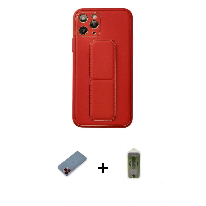 MARSİLYAN™- iPhone 11 Pro Kılıf Akış Doku - Siyah Joko Magic 5D Hayalet Cam + Metal Kamera Lens Koruma Cam - KI