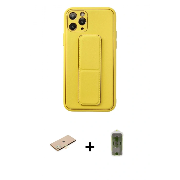 MARSİLYAN™- iPhone 11 Pro Kılıf Akış Doku - Siyah Joko Magic 5D Hayalet Cam + Renkli Kamera Lens Koruma Cam - SI