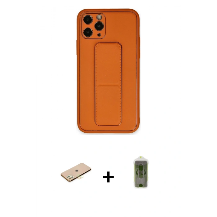 MARSİLYAN™- iPhone 11 Pro Kılıf Akış Doku - Siyah Joko Magic 5D Hayalet Cam + Renkli Kamera Lens Koruma Cam - PE