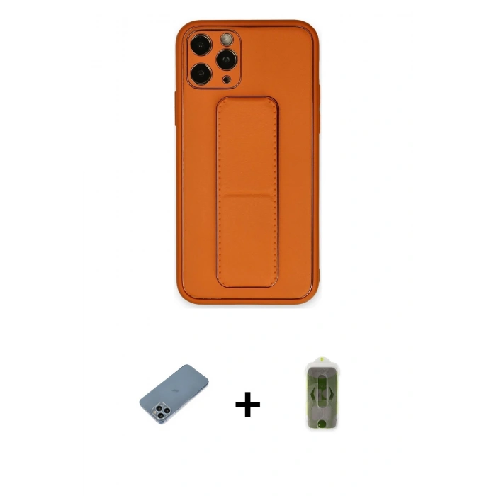 MARSİLYAN™- iPhone 11 Pro Kılıf Akış Doku - Siyah Joko Magic 5D Hayalet Cam + Shine Kamera Lens Koruma Cam - SABE