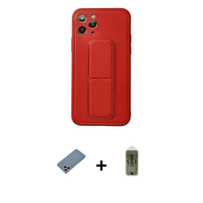 MARSİLYAN™- iPhone 11 Pro Kılıf Akış Doku - Siyah Joko Magic 5D Hayalet Cam + Shine Kamera Lens Koruma Cam - SABE