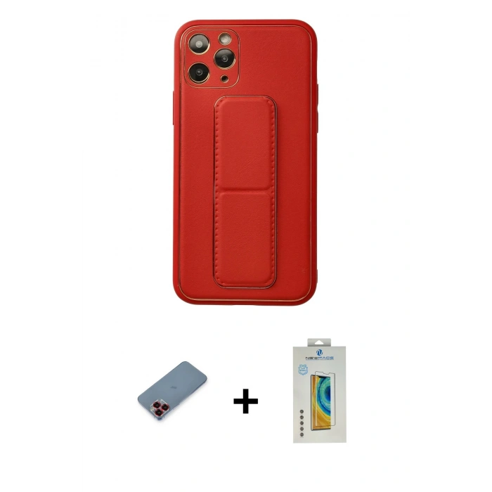 MARSİLYAN™- iPhone 11 Pro Kılıf Akış Doku - Siyah Polymer Nano Ekran Koruyucu + Metal Kamera Lens Koruma Cam - KI
