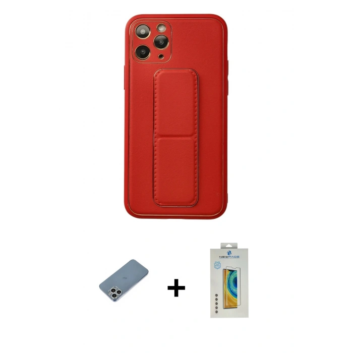 MARSİLYAN™- iPhone 11 Pro Kılıf Akış Doku - Siyah Polymer Nano Ekran Koruyucu + Shine Kamera Lens Koruma Cam - GS