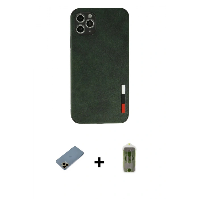 MARSİLYAN™- iPhone 11 Pro Kılıf Doruk Asil Koleksiyonu - Siyah Joko Magic 5D Hayalet Cam + Shine Kamera Lens Koruma Cam - GD