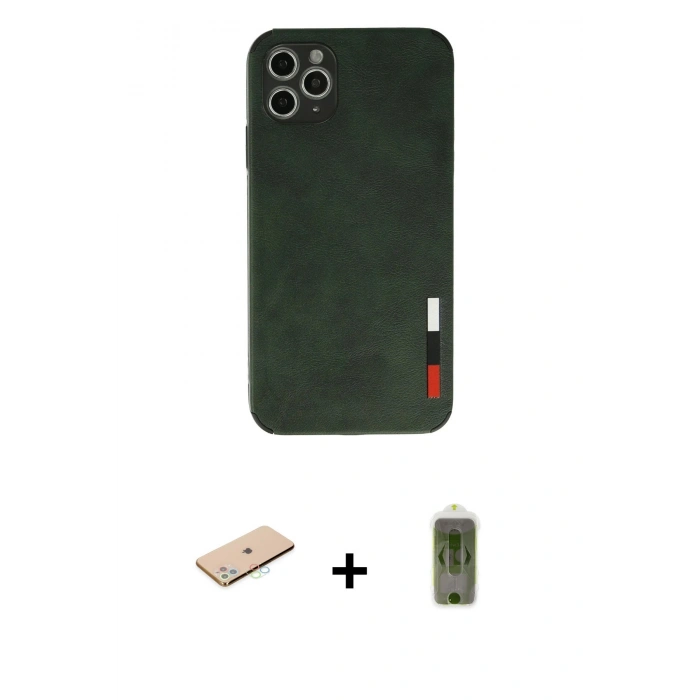 MARSİLYAN™- iPhone 11 Pro Kılıf Doruk Asil Koleksiyonu - Siyah Joko Magic 5D Hayalet Cam + Renkli Kamera Lens Koruma Cam - MI