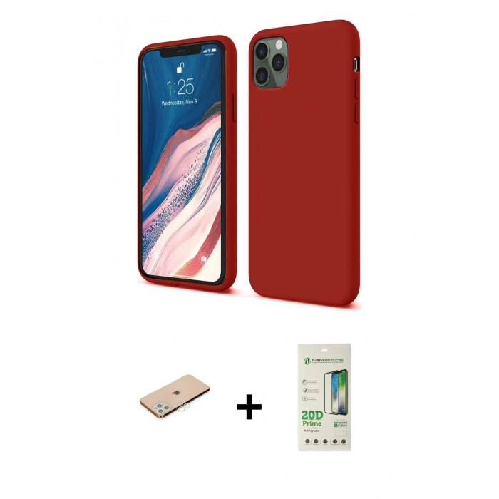 MARSİLYAN™- iPhone 11 Pro Kılıf Kozmos Yansıma Özel Seri - Siyah 20D Premium Cam Ekran Koruyucu + Renkli Kamera Lens Koruma Cam - YL