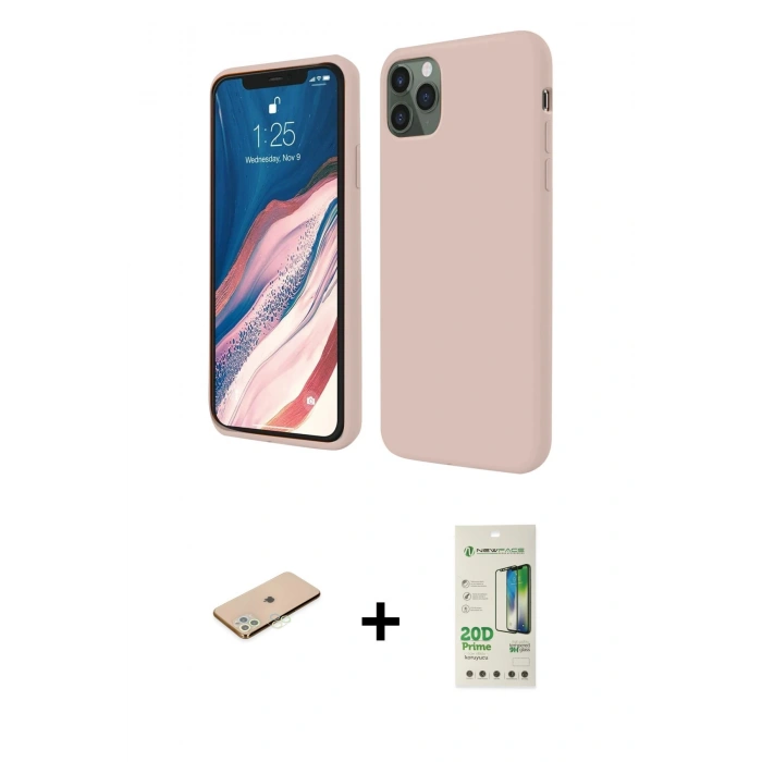 MARSİLYAN™- iPhone 11 Pro Kılıf Kozmos Yansıma Özel Seri - Siyah 20D Premium Cam Ekran Koruyucu + Renkli Kamera Lens Koruma Cam - YL