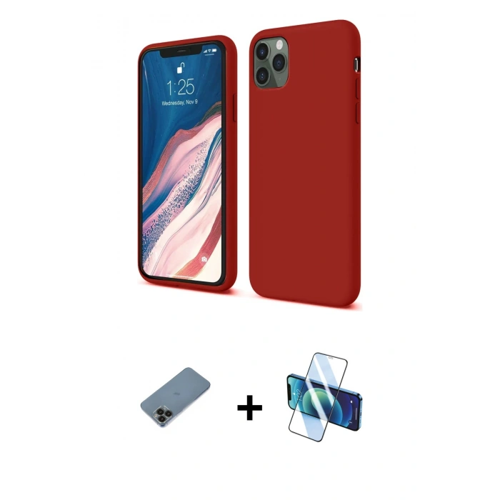 MARSİLYAN™- iPhone 11 Pro Kılıf Kozmos Yansıma Özel Seri - Siyah 3D Antistatik Seramik Nano Ekran Koruyucu + Shine Kamera Lens Koruma Cam - SH