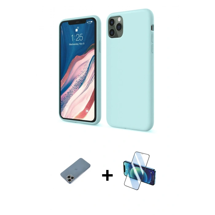 MARSİLYAN™- iPhone 11 Pro Kılıf Kozmos Yansıma Özel Seri - Siyah 3D Antistatik Seramik Nano Ekran Koruyucu + Shine Kamera Lens Koruma Cam - GI