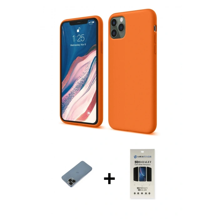 MARSİLYAN™- iPhone 11 Pro Kılıf Kozmos Yansıma Özel Seri - Siyah 5D Hayalet Cam Ekran Koruyucu + Shine Kamera Lens Koruma Cam - SH