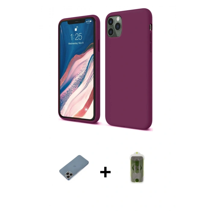 MARSİLYAN™- iPhone 11 Pro Kılıf Kozmos Yansıma Özel Seri - Siyah Joko Magic 5D Hayalet Cam + Shine Kamera Lens Koruma Cam - GI