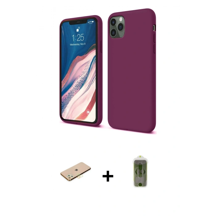 MARSİLYAN™- iPhone 11 Pro Kılıf Kozmos Yansıma Özel Seri - Siyah Joko Magic 5D Hayalet Cam + Renkli Kamera Lens Koruma Cam - SI