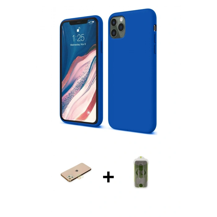 MARSİLYAN™- iPhone 11 Pro Kılıf Kozmos Yansıma Özel Seri - Siyah Joko Magic 5D Hayalet Cam + Renkli Kamera Lens Koruma Cam - SI