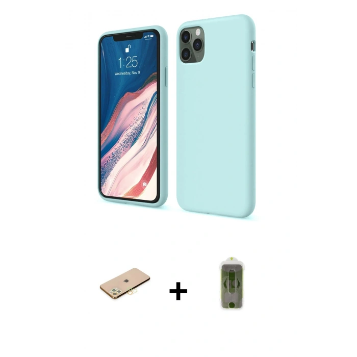 MARSİLYAN™- iPhone 11 Pro Kılıf Kozmos Yansıma Özel Seri - Siyah Joko Magic 5D Hayalet Cam + Renkli Kamera Lens Koruma Cam - PE