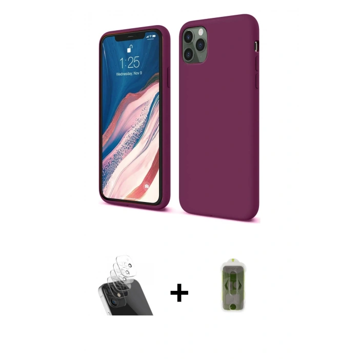 MARSİLYAN™- iPhone 11 Pro Kılıf Kozmos Yansıma Özel Seri - Siyah Joko Magic 5D Hayalet Cam + Şeffaf Kamera Lens Koruma Cam
