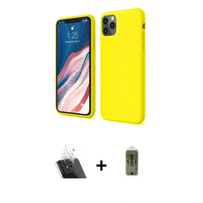 MARSİLYAN™- iPhone 11 Pro Kılıf Kozmos Yansıma Özel Seri - Siyah Joko Magic 5D Hayalet Cam + Şeffaf Kamera Lens Koruma Cam