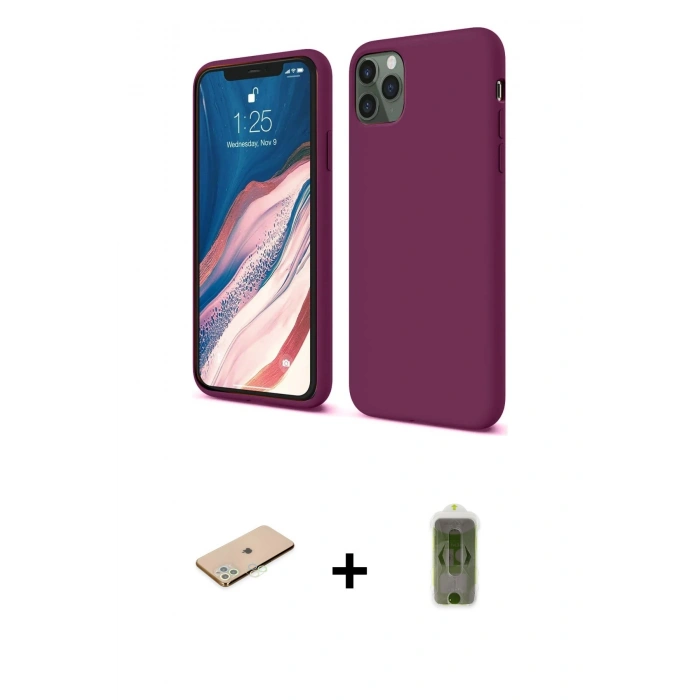 MARSİLYAN™- iPhone 11 Pro Kılıf Kozmos Yansıma Özel Seri - Siyah Joko Magic 5D Hayalet Cam + Yeşil Renkli Kamera Lens Koruma Cam
