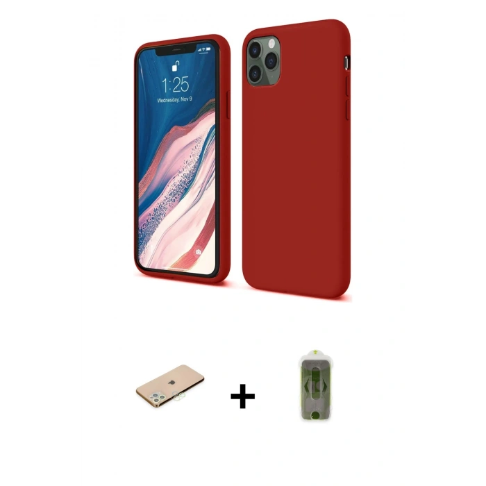 MARSİLYAN™- iPhone 11 Pro Kılıf Kozmos Yansıma Özel Seri - Siyah Joko Magic 5D Hayalet Cam + Yeşil Renkli Kamera Lens Koruma Cam