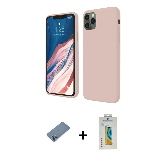 MARSİLYAN™- iPhone 11 Pro Kılıf Kozmos Yansıma Özel Seri - Siyah Polymer Nano Ekran Koruyucu + Shine Kamera Lens Koruma Cam - MI