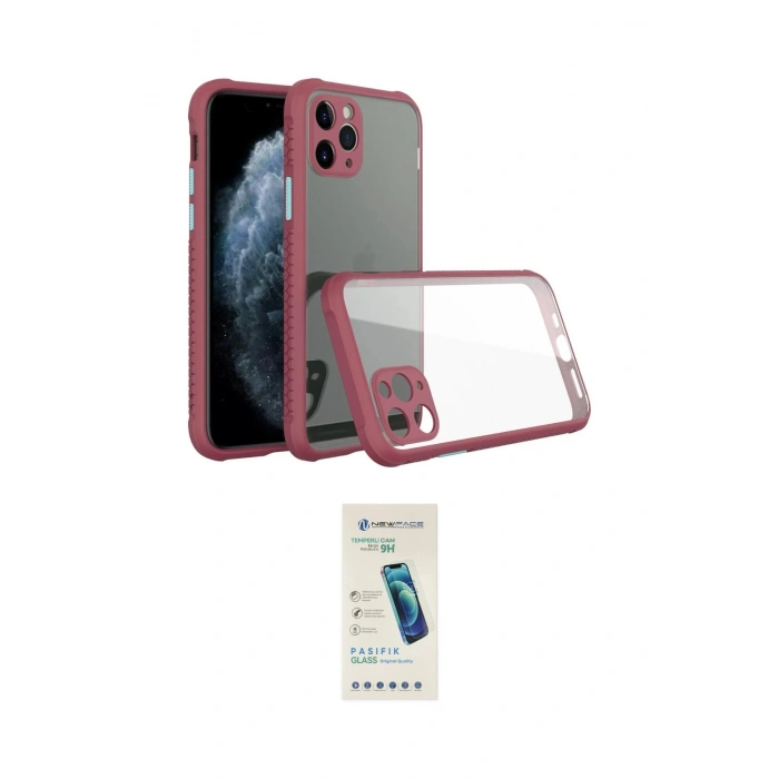 MARSİLYAN™- iPhone 11 Pro Kılıf Nova Asil Özel Seri - Şeffaf Pasifik Cam Ekran Koruyucu