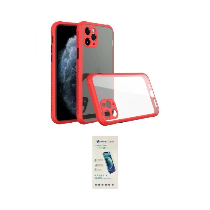 MARSİLYAN™- iPhone 11 Pro Kılıf Nova Asil Özel Seri - Şeffaf Pasifik Cam Ekran Koruyucu