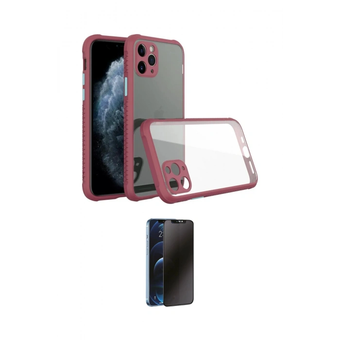 MARSİLYAN™- iPhone 11 Pro Kılıf Nova Asil Özel Seri - Siyah 3D Antistatik Hayalet Cam Ekran Koruyucu