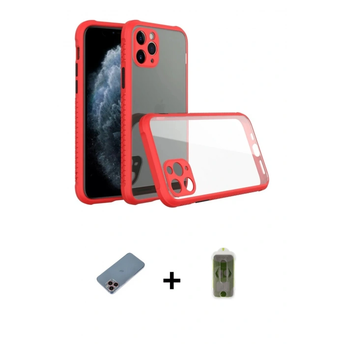 MARSİLYAN™- iPhone 11 Pro Kılıf Nova Asil Özel Seri - Siyah Joko Magic 5D Hayalet Cam + Shine Kamera Lens Koruma Cam - PE