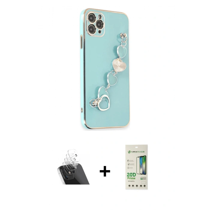MARSİLYAN™- iPhone 11 Pro Kılıf Nova Işık Prime - Siyah 20D Premium Cam Ekran Koruyucu + Kamera Lens Koruma Cam - SF