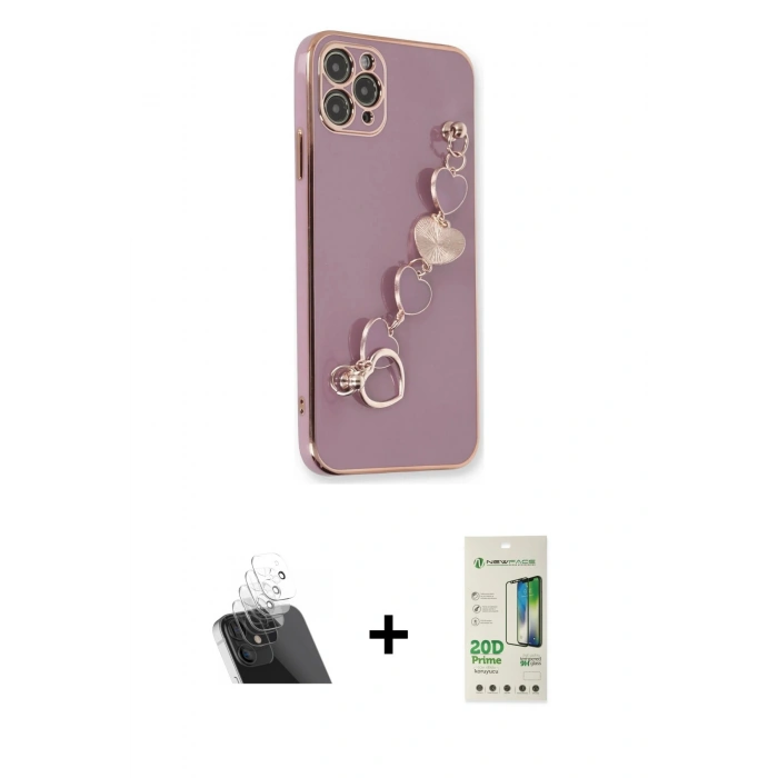 MARSİLYAN™- iPhone 11 Pro Kılıf Nova Işık Prime - Siyah 20D Premium Cam Ekran Koruyucu + Kamera Lens Koruma Cam - SF