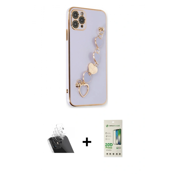 MARSİLYAN™- iPhone 11 Pro Kılıf Nova Işık Prime - Siyah 20D Premium Cam Ekran Koruyucu + Kamera Lens Koruma Cam - SF