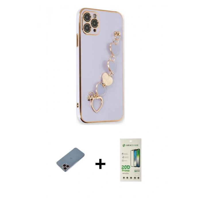 MARSİLYAN™- iPhone 11 Pro Kılıf Nova Işık Prime - Siyah 20D Premium Cam Ekran Koruyucu + Shine Kamera Lens Koruma Cam - PE