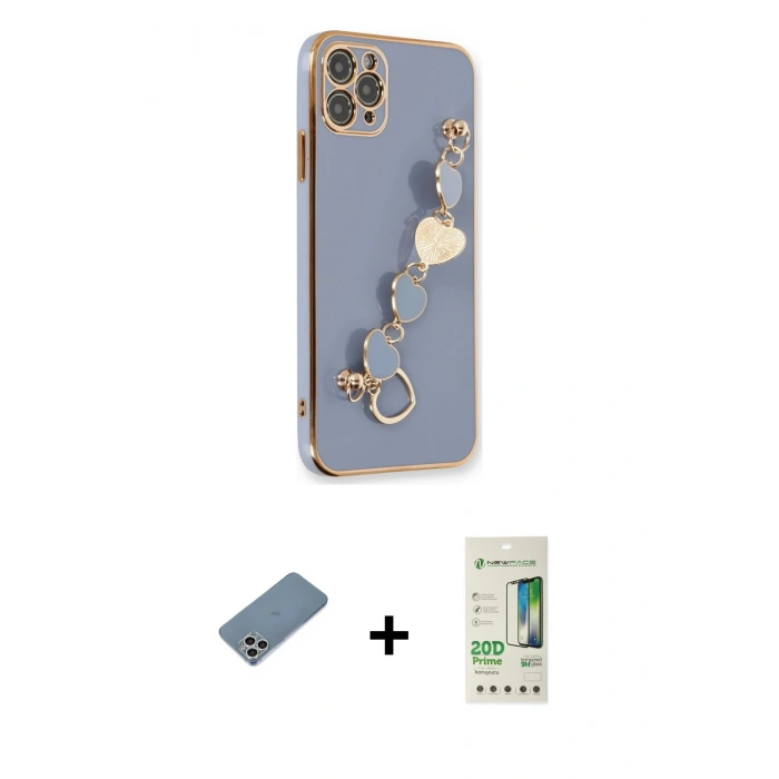 MARSİLYAN™- iPhone 11 Pro Kılıf Nova Işık Prime - Siyah 20D Premium Cam Ekran Koruyucu + Shine Kamera Lens Koruma Cam - GS