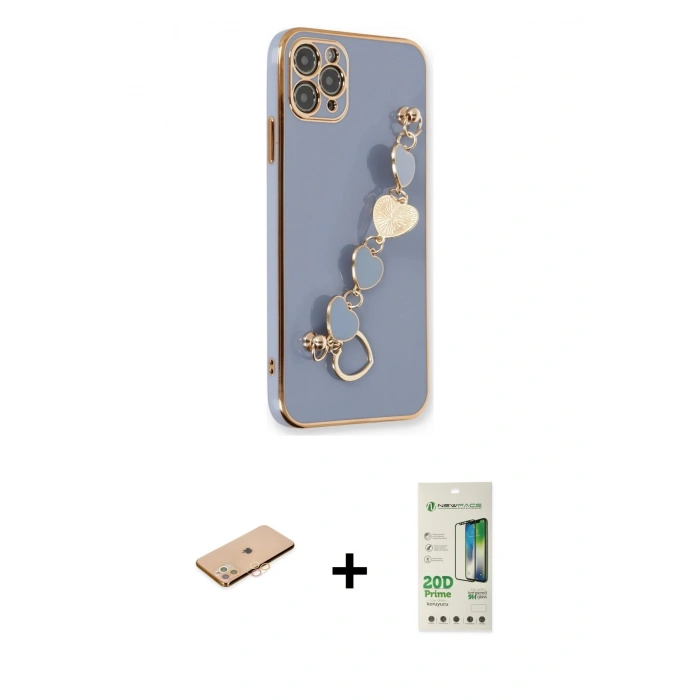 MARSİLYAN™- iPhone 11 Pro Kılıf Nova Işık Prime - Siyah 20D Premium Cam Ekran Koruyucu + Renkli Kamera Lens Koruma Cam - TU
