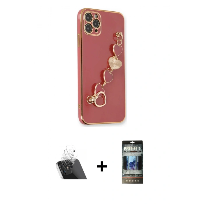 MARSİLYAN™- iPhone 11 Pro Kılıf Nova Işık Prime - Siyah 34D Hayalet Izgaralı Cam + Kamera Lens Koruma Cam - SF