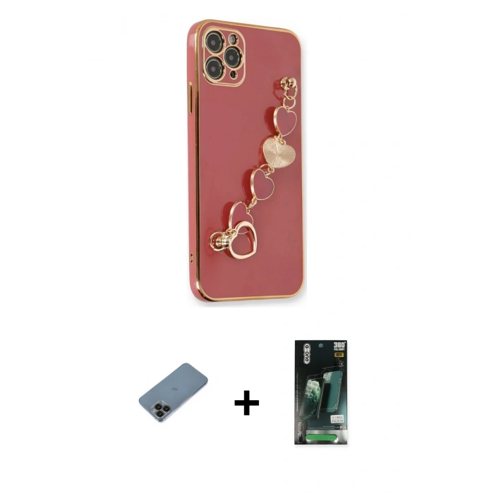 MARSİLYAN™- iPhone 11 Pro Kılıf Nova Işık Prime - Siyah 360 Mat Full Body Arka Koruyucu + Shine Kamera Lens Koruma Cam - SH