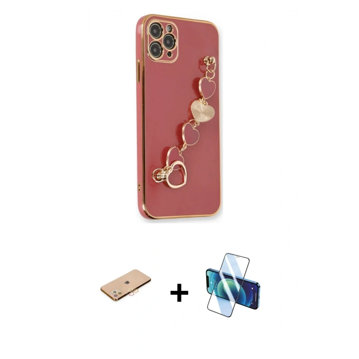 MARSİLYAN™- iPhone 11 Pro Kılıf Nova Işık Prime - Siyah 3D Antistatik Cam Ekran Koruyucu + Renkli Kamera Lens Koruma Cam - TU