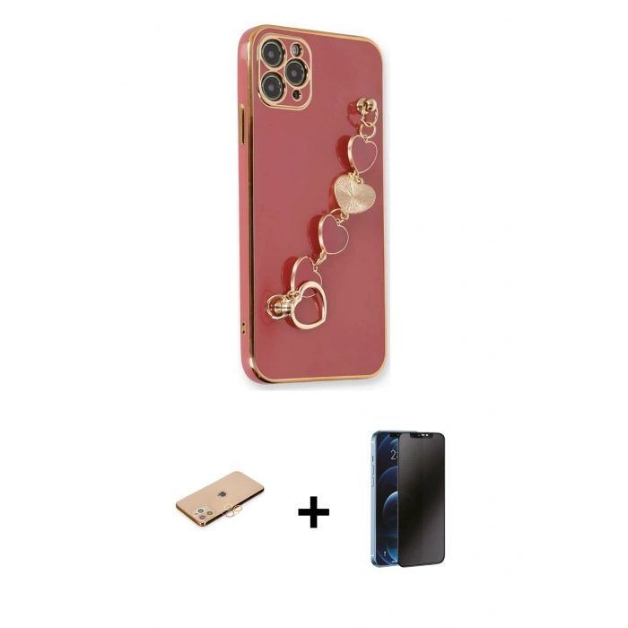 MARSİLYAN™- iPhone 11 Pro Kılıf Nova Işık Prime - Siyah 3D Antistatik Hayalet Cam Ekran Koruyucu + Renkli Kamera Lens Koruma Cam - TU