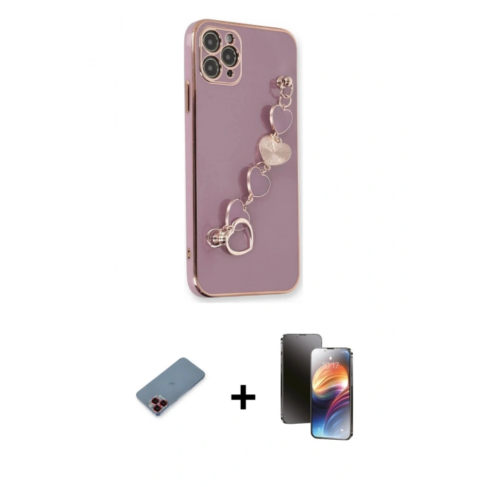 MARSİLYAN™- iPhone 11 Pro Kılıf Nova Işık Prime - Siyah 3D Antistatik Mat Seramik Nano Ekran Koruyucu + Metal Kamera Lens Koruma Cam - KI