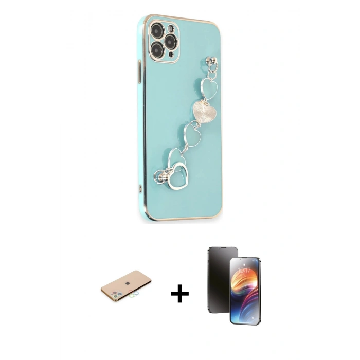 MARSİLYAN™- iPhone 11 Pro Kılıf Nova Işık Prime - Siyah 3D Antistatik Mat Seramik Nano Ekran Koruyucu + Renkli Kamera Lens Koruma Cam - MI