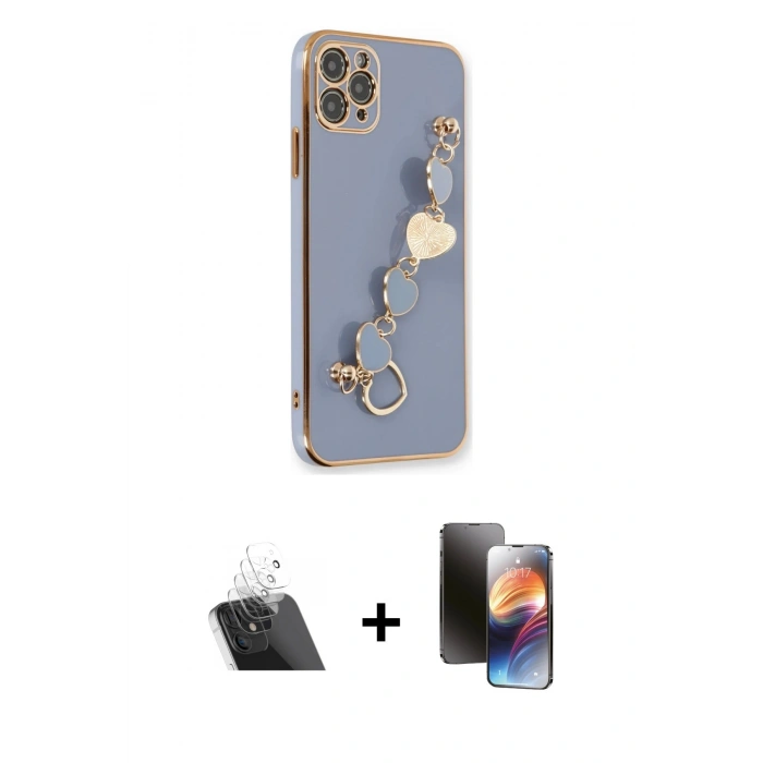 MARSİLYAN™- iPhone 11 Pro Kılıf Nova Işık Prime - Siyah 3D Antistatik Mat Seramik Nano Ekran Koruyucu + Kamera Lens Koruma Cam - SF