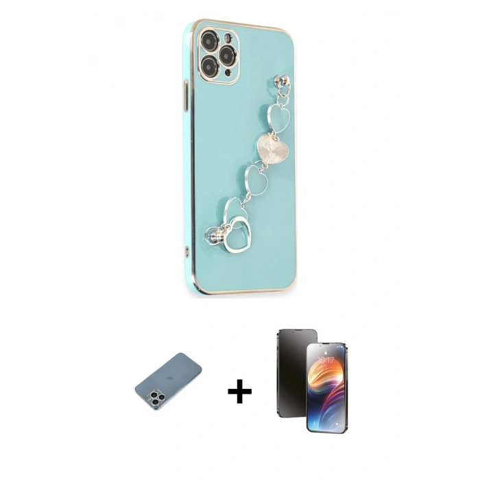 MARSİLYAN™- iPhone 11 Pro Kılıf Nova Işık Prime - Siyah 3D Antistatik Mat Seramik Nano Ekran Koruyucu + Shine Kamera Lens Koruma Cam - GS