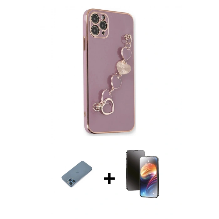 MARSİLYAN™- iPhone 11 Pro Kılıf Nova Işık Prime - Siyah 3D Antistatik Mat Seramik Nano Ekran Koruyucu + Shine Kamera Lens Koruma Cam - MI