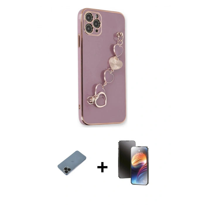 MARSİLYAN™- iPhone 11 Pro Kılıf Nova Işık Prime - Siyah 3D Antistatik Mat Seramik Nano Ekran Koruyucu + Siyah Shine Kamera Lens Koruma Cam