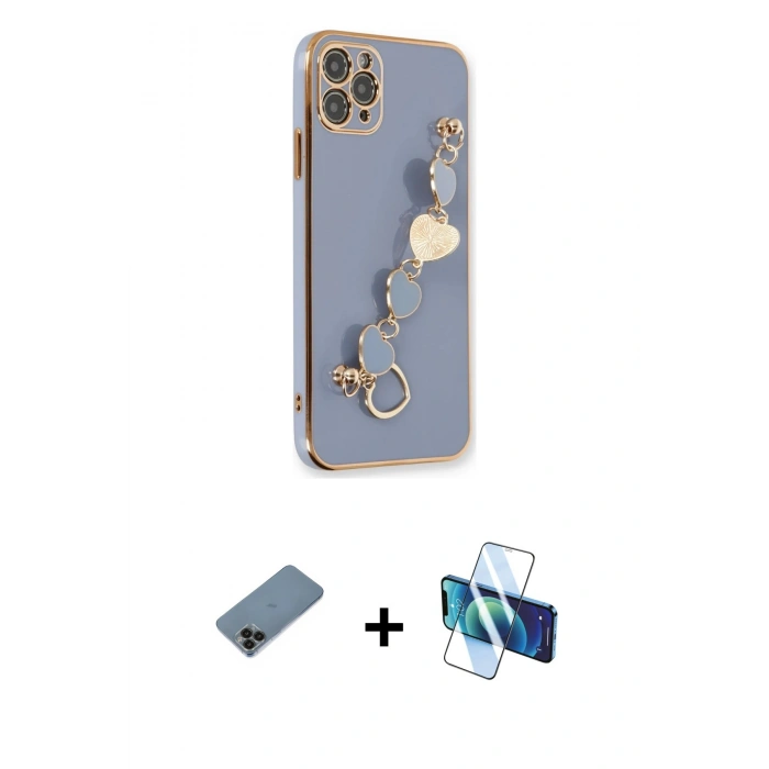 MARSİLYAN™- iPhone 11 Pro Kılıf Nova Işık Prime - Siyah 3D Antistatik Seramik Nano Ekran Koruyucu + Shine Kamera Lens Koruma Cam - SH