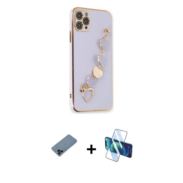 MARSİLYAN™- iPhone 11 Pro Kılıf Nova Işık Prime - Siyah 3D Antistatik Seramik Nano Ekran Koruyucu + Shine Kamera Lens Koruma Cam - SH