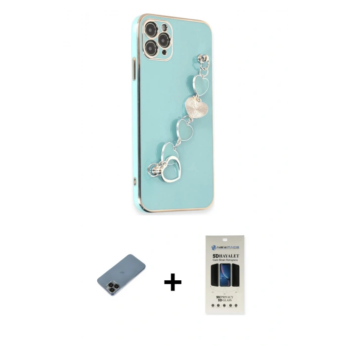 MARSİLYAN™- iPhone 11 Pro Kılıf Nova Işık Prime - Siyah 5D Hayalet Cam Ekran Koruyucu + Shine Kamera Lens Koruma Cam - SH