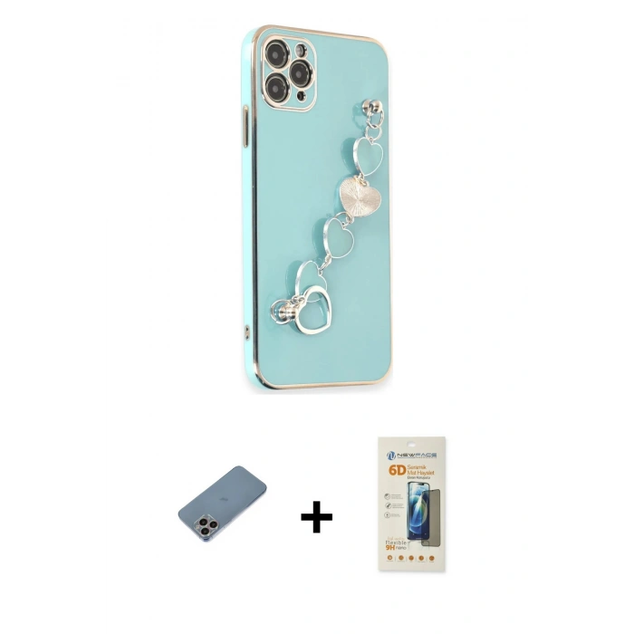 MARSİLYAN™- iPhone 11 Pro Kılıf Nova Işık Prime - Siyah 6D Mat Seramik Hayalet Nano Ekran Koruyucu + Shine Kamera Lens Koruma Cam - GI